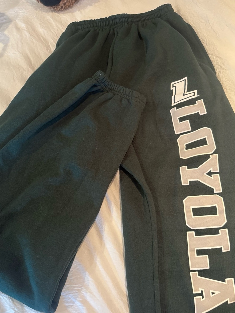 Loyola Green Sweatpants - School Logo Bottoms
